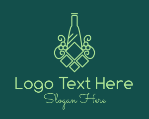 Hooch - Minimalist Wine Bottle logo design