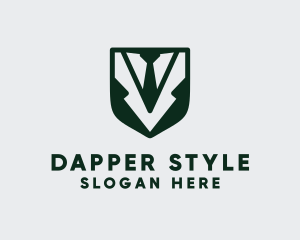 Dapper - Tuxedo Suit Shield logo design