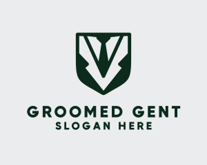 Groom - Tuxedo Suit Shield logo design