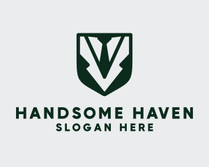 Handsome - Tuxedo Suit Shield logo design