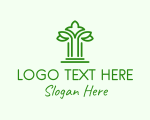 Symmetrical - Natural Tree Pillar logo design