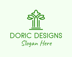 Doric - Natural Tree Pillar logo design