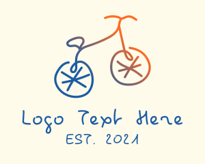 Scribble - Abstract Bicycle Bike logo design