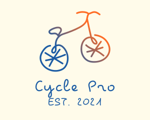 Abstract Bicycle Bike logo design