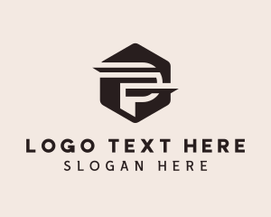 Hexagonal - Express Freight Shipping Letter P logo design