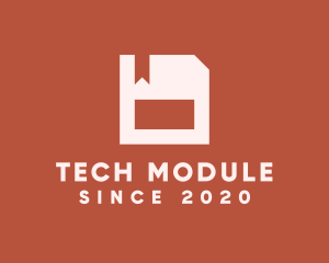 Module - Floppy Disk Bookmark logo design