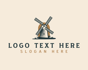 Heritage - Windmill Agriculture Landmark logo design