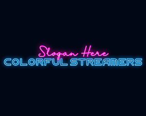 Neon Streamer Wordmark logo design