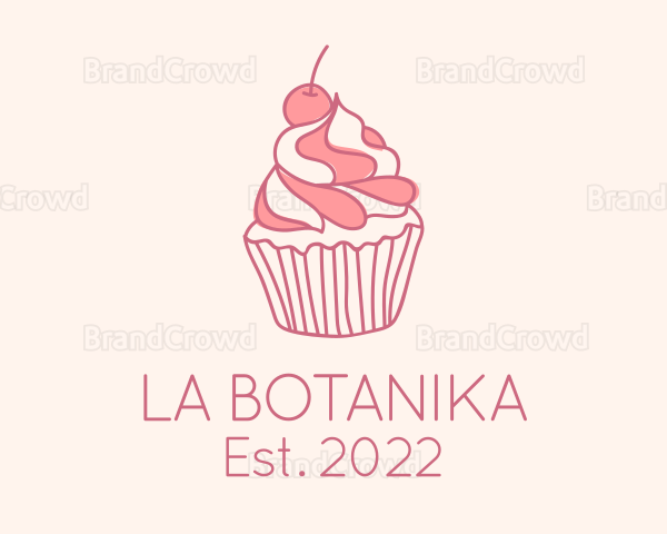 Cherry Pastry Cupcake Logo