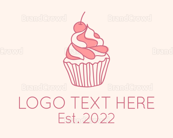 Cherry Pastry Cupcake Logo