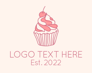 Confectionery - Cherry Pastry Cupcake logo design