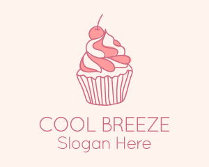 Cherry Pastry Cupcake Logo