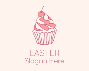 Cherry Pastry Cupcake Logo