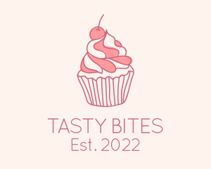 Delicious - Cherry Pastry Cupcake logo design