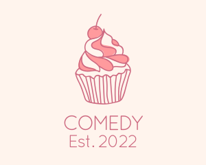 Sweet - Cherry Pastry Cupcake logo design