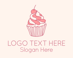 Cherry Pastry Cupcake Logo