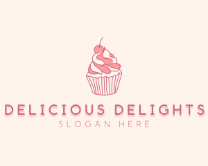 Cherry Pastry Cupcake logo design