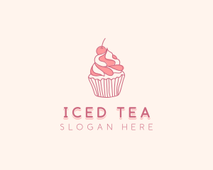 Cherry Pastry Cupcake logo design