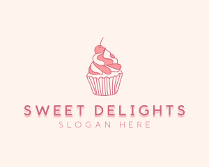 Cherry Pastry Cupcake logo design