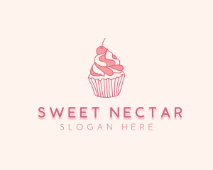 Cherry Pastry Cupcake logo design