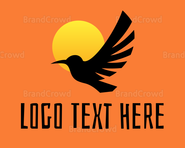 Bird Sunset Silhouette Logo