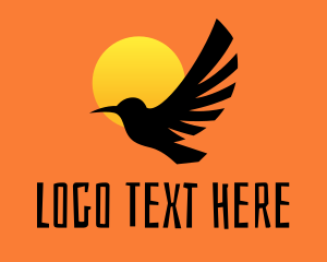 Hummingbird - Bird Sunset Silhouette logo design