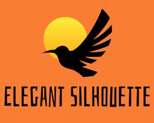 Bird Sunset Silhouette logo design