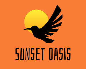 Bird Sunset Silhouette logo design