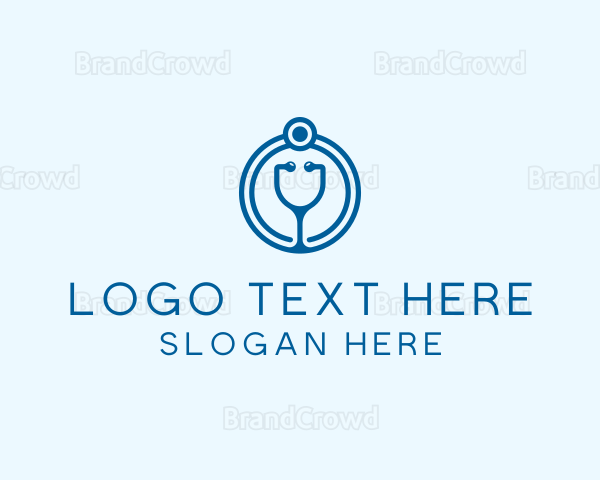 Blue Medical Stethoscope Logo