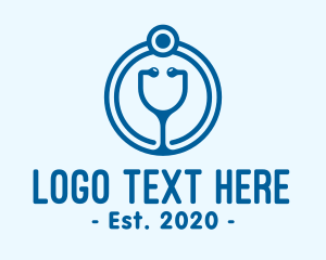 Medical Consultation - Blue Medical Stethoscope logo design
