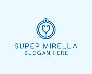 Blue Medical Stethoscope Logo