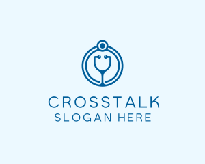 Blue Medical Stethoscope Logo