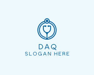 Blue Medical Stethoscope Logo