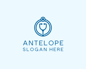 Blue Medical Stethoscope logo design