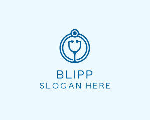 Clinic - Blue Medical Stethoscope logo design