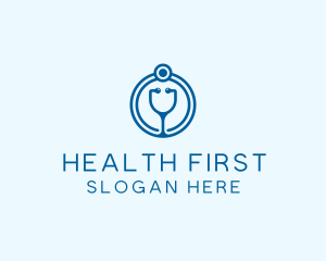 Medical - Blue Medical Stethoscope logo design