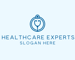 Physician - Blue Medical Stethoscope logo design