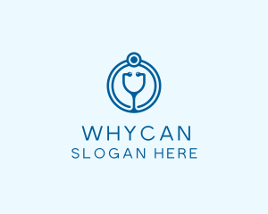 Med - Blue Medical Stethoscope logo design