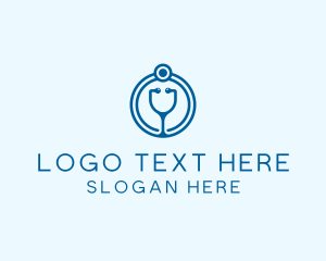 Hospital - Blue Medical Stethoscope logo design