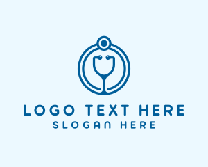 Surgery - Blue Medical Stethoscope logo design