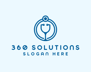 Blue Medical Stethoscope logo design