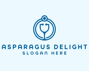 Blue Medical Stethoscope logo design