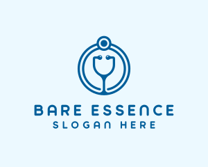 Blue Medical Stethoscope logo design