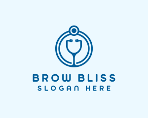 Blue Medical Stethoscope logo design