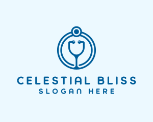 Blue Medical Stethoscope logo design