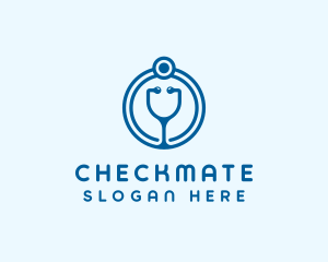 Blue Medical Stethoscope logo design