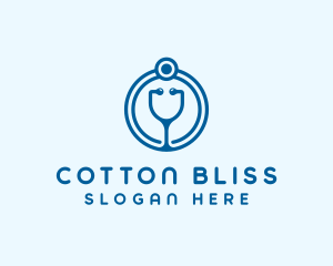 Blue Medical Stethoscope logo design