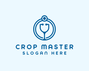 Blue Medical Stethoscope logo design