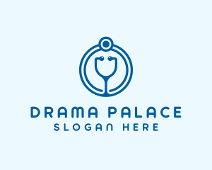 Blue Medical Stethoscope logo design