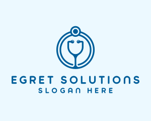 Blue Medical Stethoscope logo design